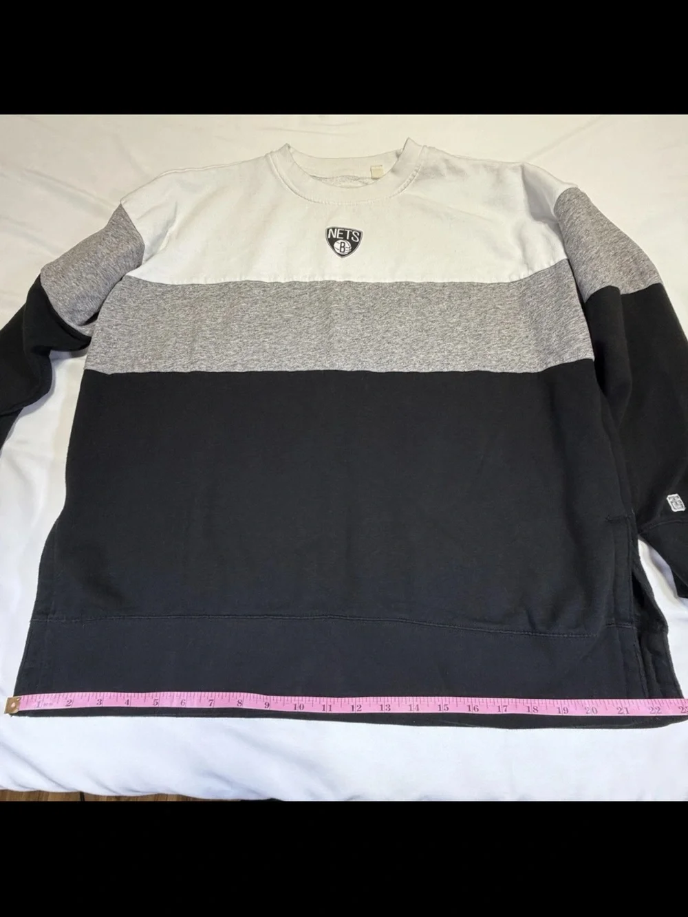 Unisex Colorblock Crewneck Sweatshirt - White/Gray/Black